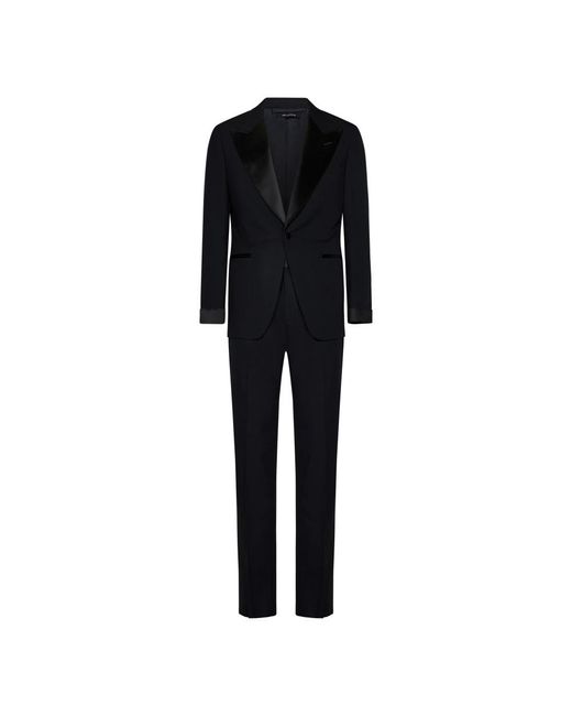Tom Ford Kostuums ,Blauw ,Wol Blauw Wol Tuxedo Pak Single-Breasted in het Black voor heren