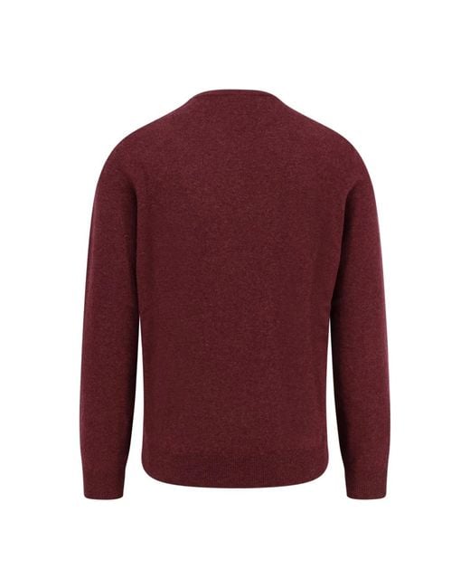 Round-Neck Knitwear Brunello Cucinelli de hombre de color Red