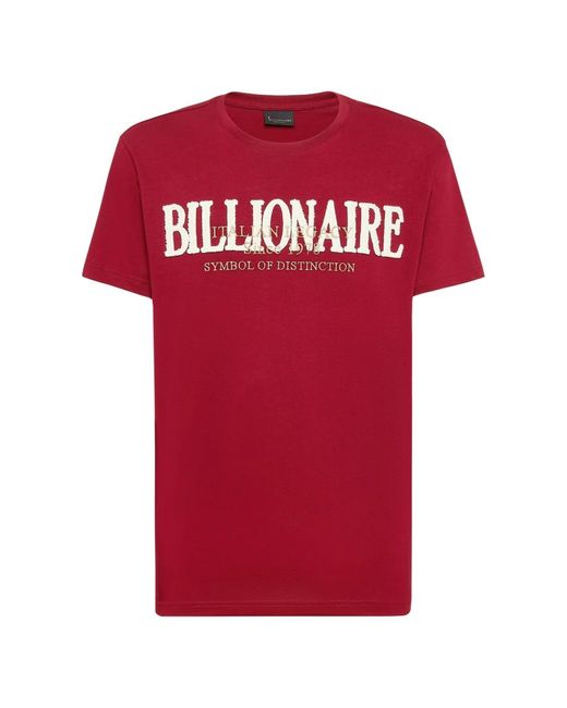 Billionaire Tops ,Rood ,Katoen T-Shirt Ronde Hals Ss in het Red voor heren