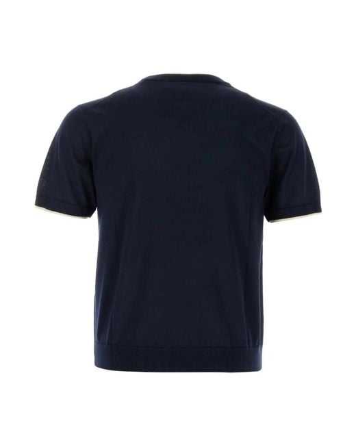 Versace Blue Round-Neck Knitwear for men