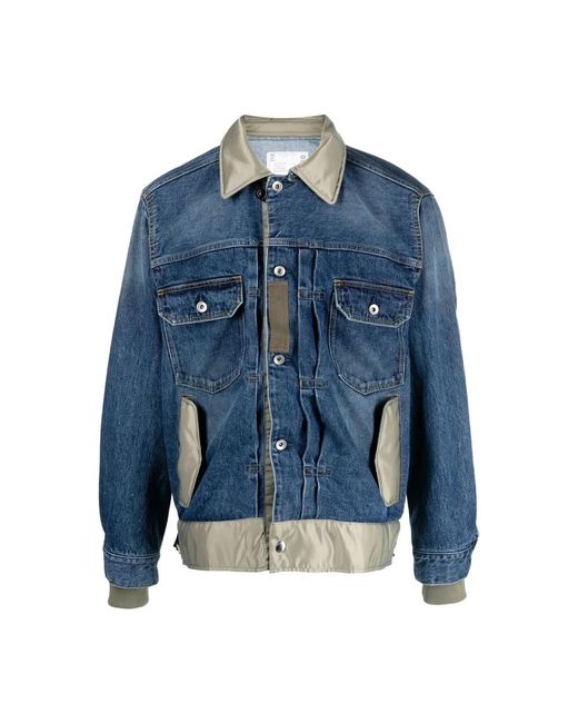 Sacai Blue Denim Jackets for men