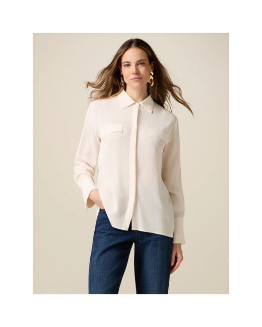 Oltre Overhemden ,Wit ,Viscose Blouse in het White