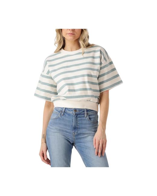 Minus Tops ,Veelkleurig ,Korte Mouw Sweatshirt Voor Vrouwen in het Gray