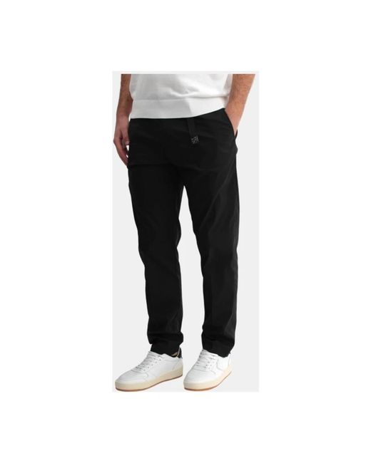 White Sand Schwarze hose mit verstellbarem grosgrain-gürtel in Black für Herren