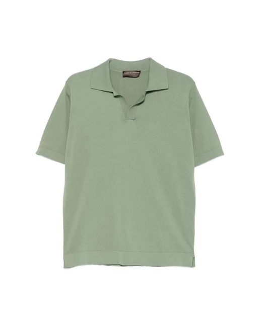 FILIPPO DE LAURENTIIS Green Polo Shirts for men