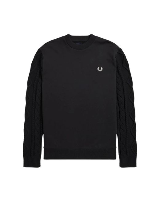 Fred Perry Hoodies & Sweatvesten ,Zwart ,Polyester Klassiek Sweatshirt in het Black voor heren