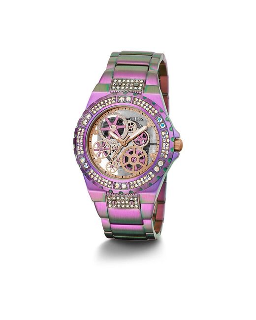 Orologio analogico glitter reveal di Guess in Purple