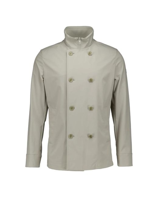 DUNO Gray Double-Breasted Coats for men