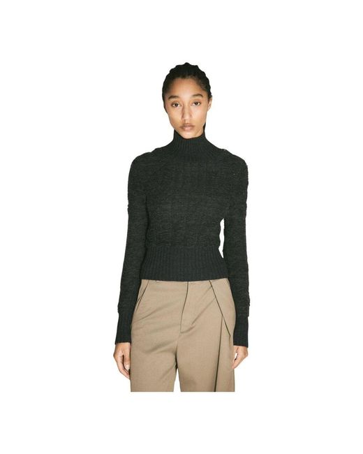 MM6 by Maison Martin Margiela Green Wollpullover mit rollkragen