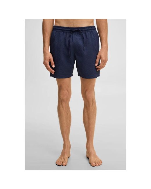 Strellson Textured Zwemshort in het Blue voor heren