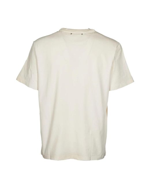 Golden Goose Deluxe Brand Natural T-Shirt With Logo for men