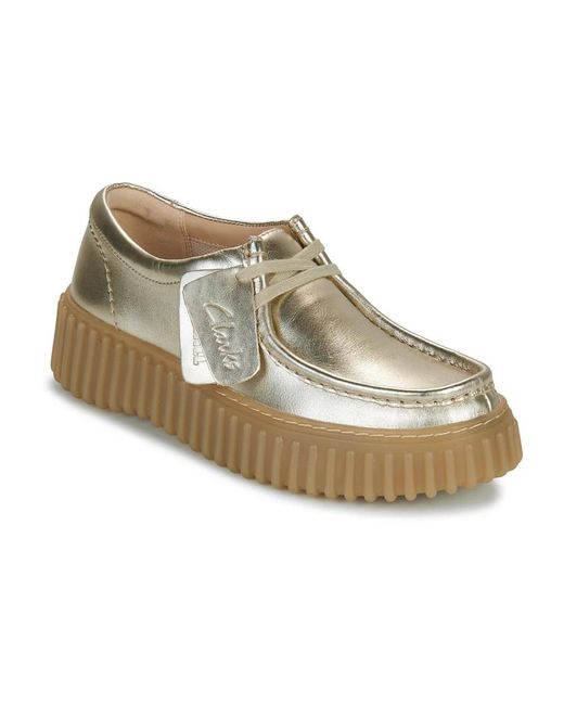 Clarks White Laced Shoes