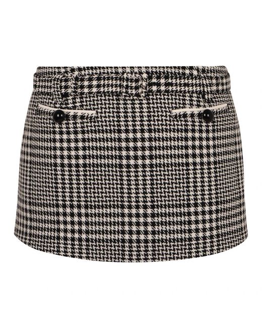 Self-Portrait Houndstooth Skort in het Black