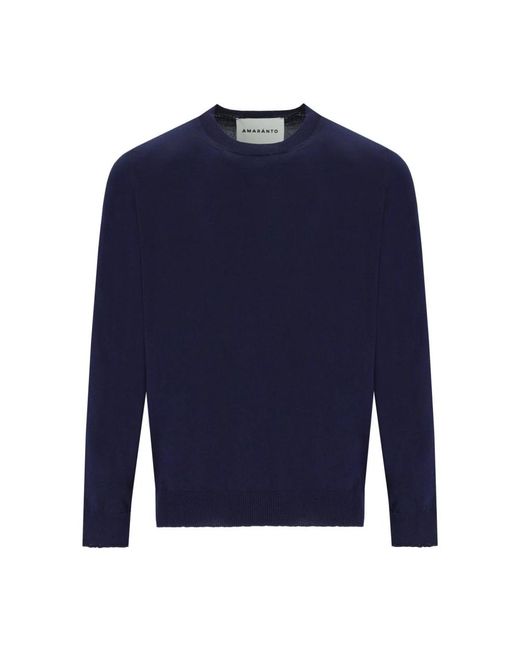 Round-Neck Knitwear Amaranto de hombre de color Blue
