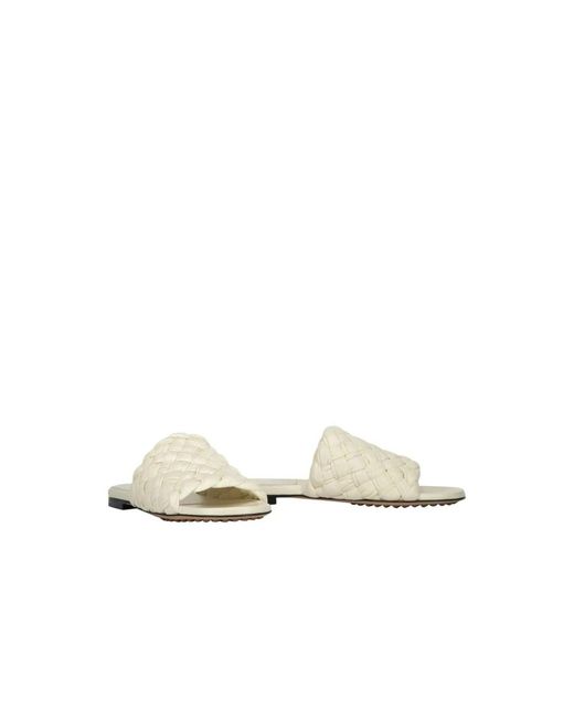 Bottega Veneta White Sliders