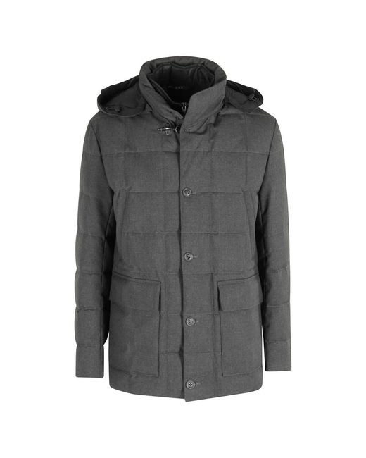 Fay Jassen ,Grijs ,Leer New Piumino Capp Staccabile in het Gray voor heren
