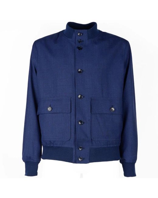 Elegante sportiva giacca seta lino di Loro Piana in Blue da Uomo