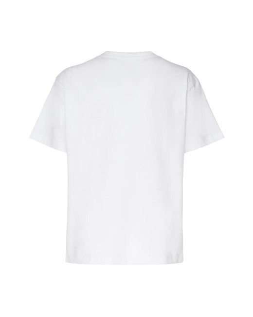 Mariuccia Milano White Weißes t-shirt mit faux-taschenapplikation