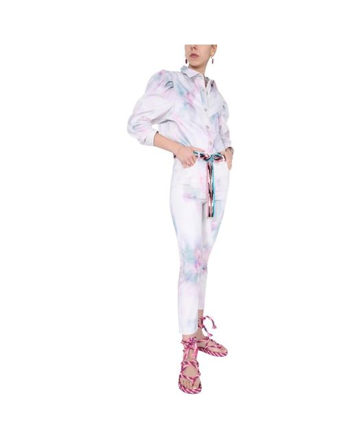 Isabel Marant Cropped Jeans in het Pink