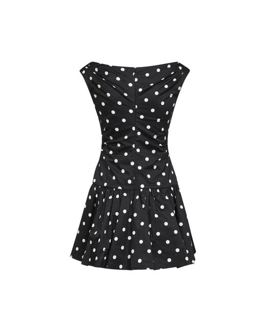 Self-Portrait Black Self Portrait Polka Dot Cotton Mini Dress
