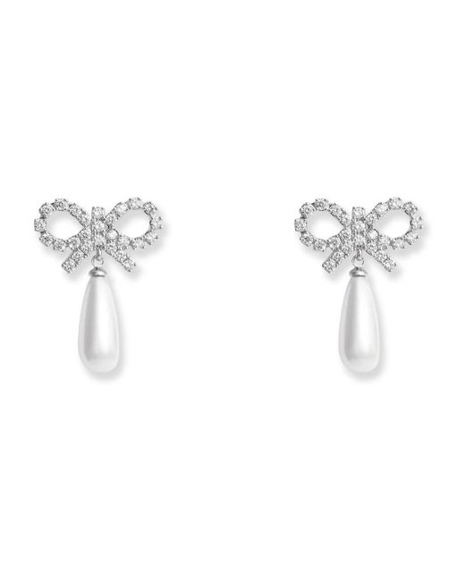 Self-Portrait White Earrings