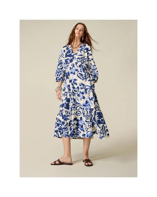 Midi Dresses Oltre en coloris Blue