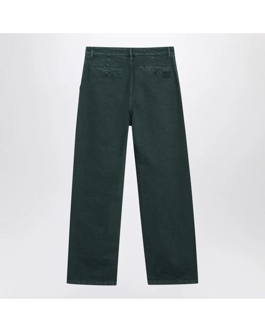 Miu Miu Green Straight Trousers