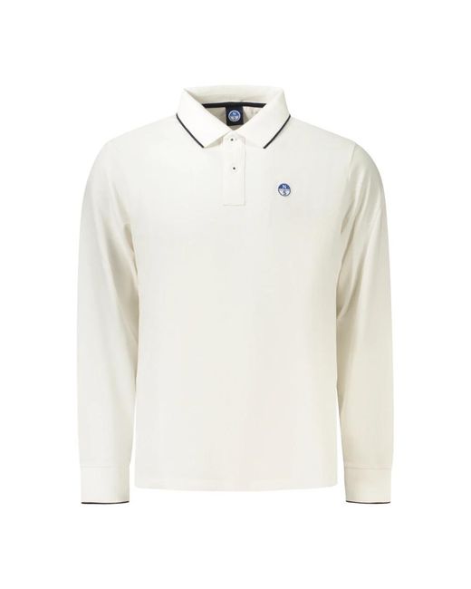 North Sails Basic Polo Lange Mouw in het White voor heren
