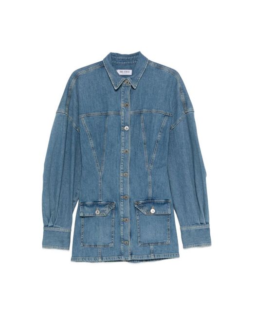 The Attico Blue Shirt Dresses