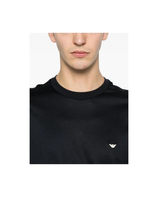 Emporio Armani Black T-Shirt With Logo Detail for men