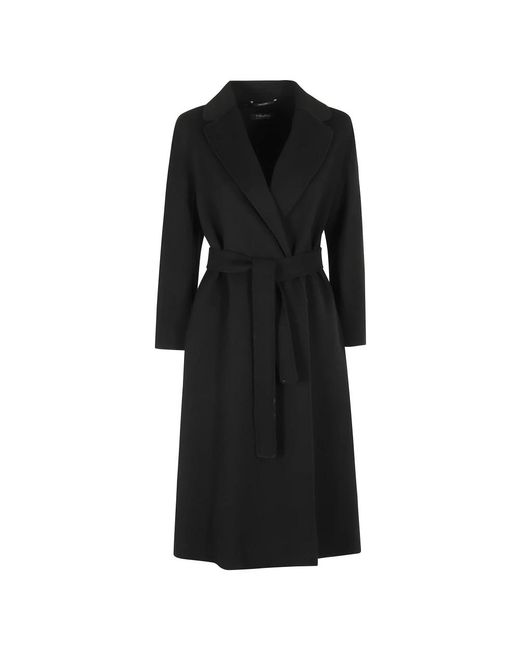 Max Mara Black Belted Coats
