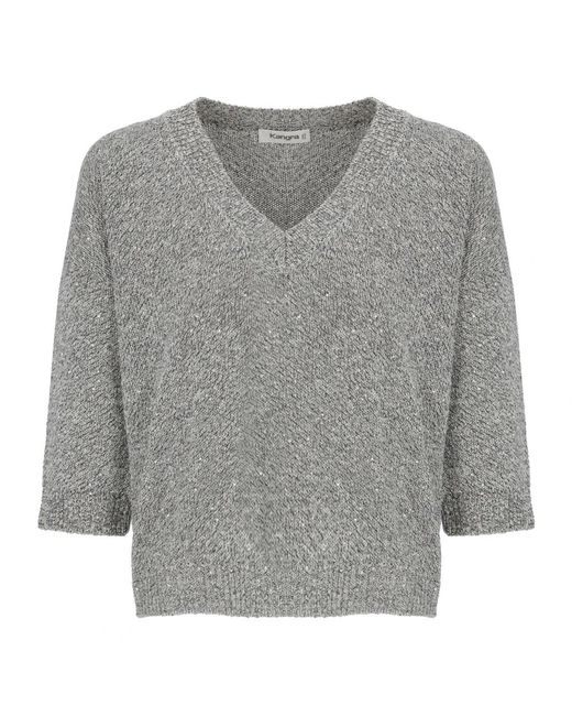 Kangra Gray V-Neck Knitwear