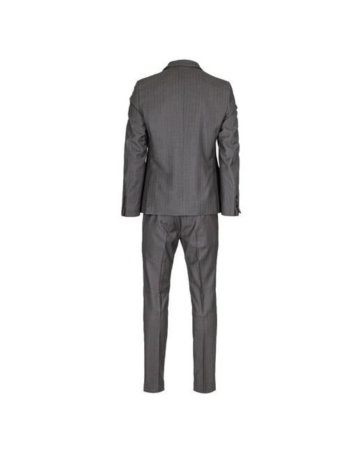 Daniele Alessandrini Gray Single Breasted Suits for men
