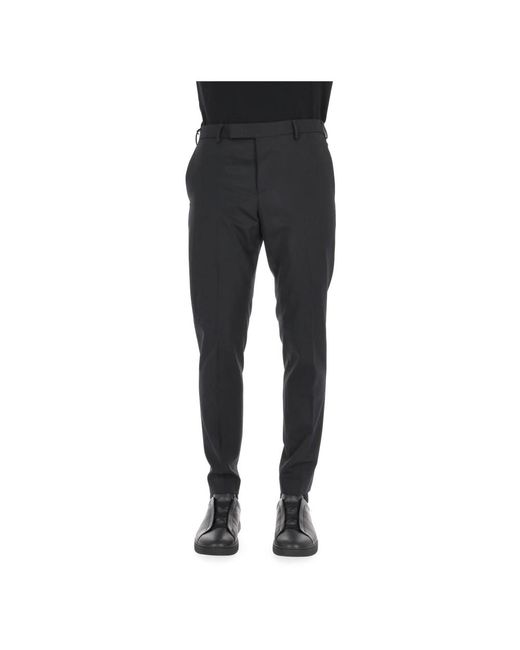 PT Torino Black Slim-Fit Trousers for men