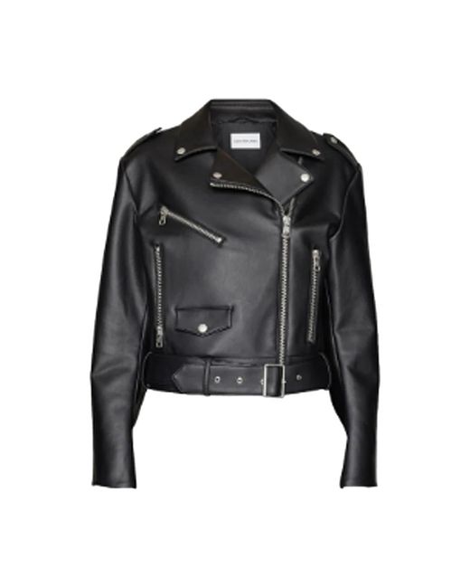 Leather giacche di Calvin Klein in Black