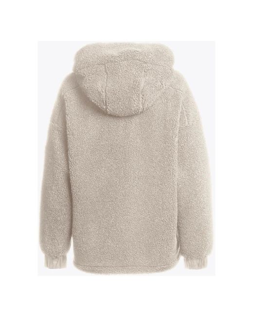 Parajumpers Gray Weiße Strickjacke Mit Kapuze Und Reißverschluss