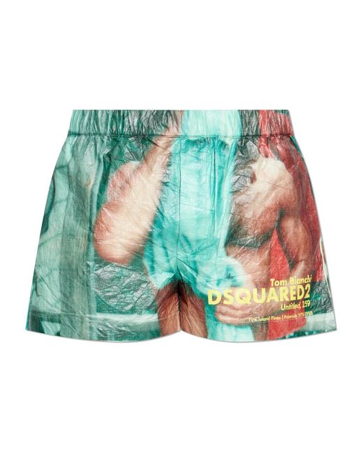 DSquared² Blue Short Shorts for men