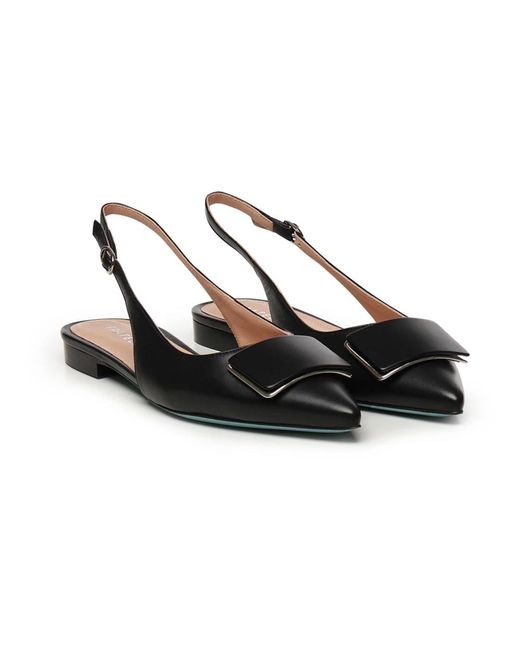 Fratelli Russo Brown Schwarze Flache Schuhe Mit Knöchelschnalle