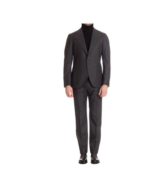 Tagliatore Black Single Breasted Suits for men
