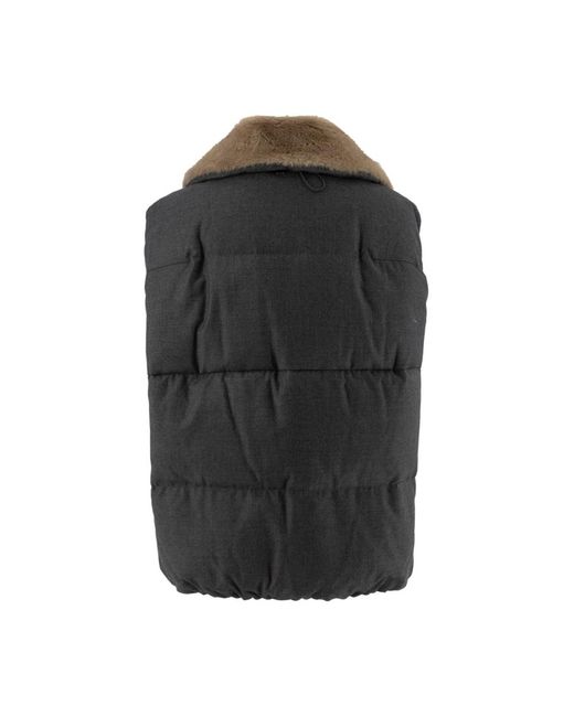 DUNO Jassen ,Grijs ,Wol Elegante Wollen Vest in het Black