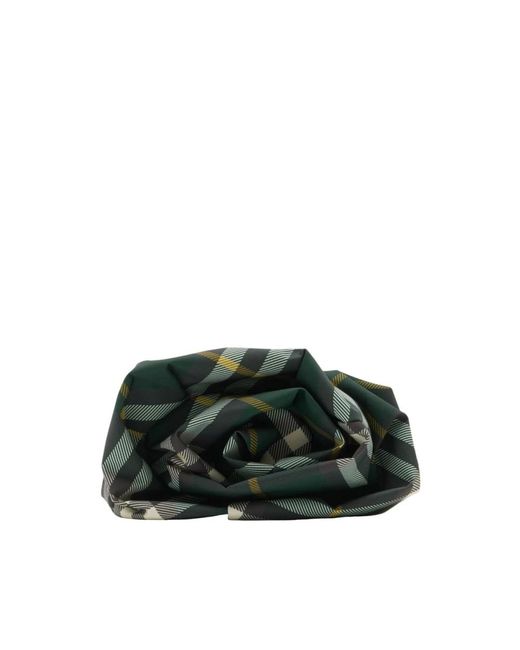 Burberry Green Burberry Ruched Check Clutch Bag