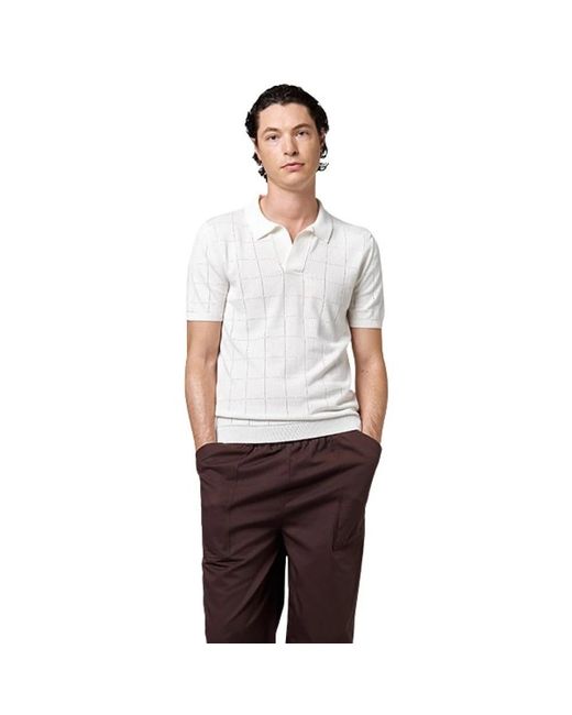 Alpha Studio Polo Traforata in het White voor heren