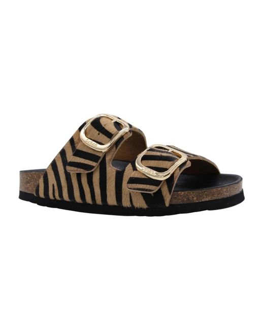 Sliders Scholl en coloris Brown