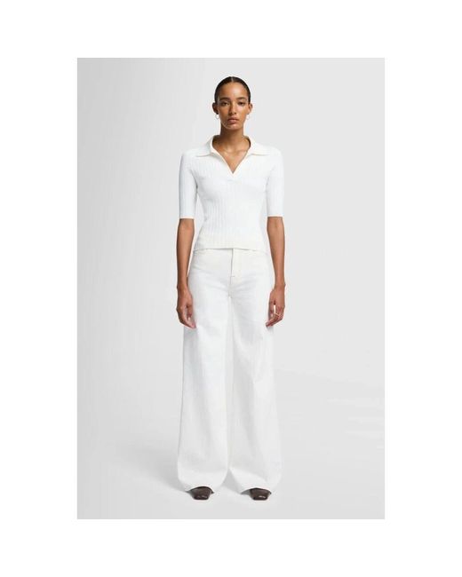 7 For All Mankind White Weiße wide-leg jeans 7 for all kind