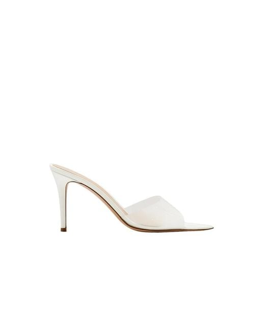 Gianvito Rossi White Heeled Mules