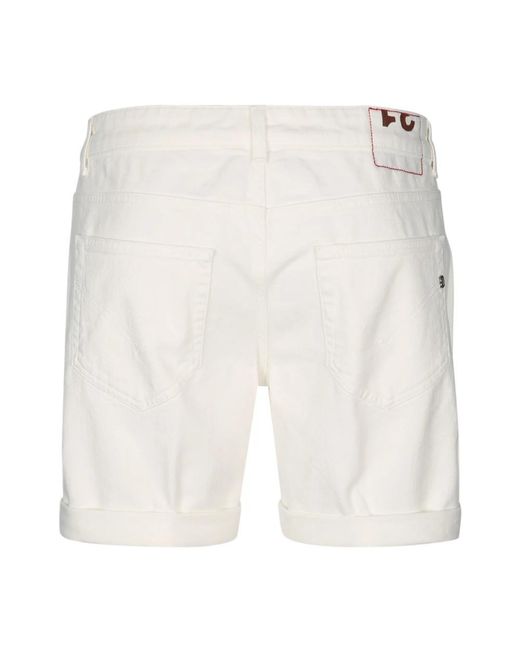 Dondup White Denim Shorts for men