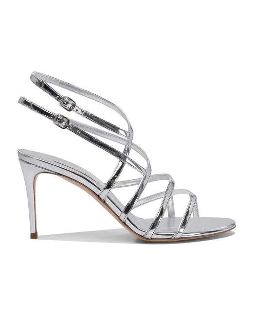 High Heel Sandals Casadei de color Metallic