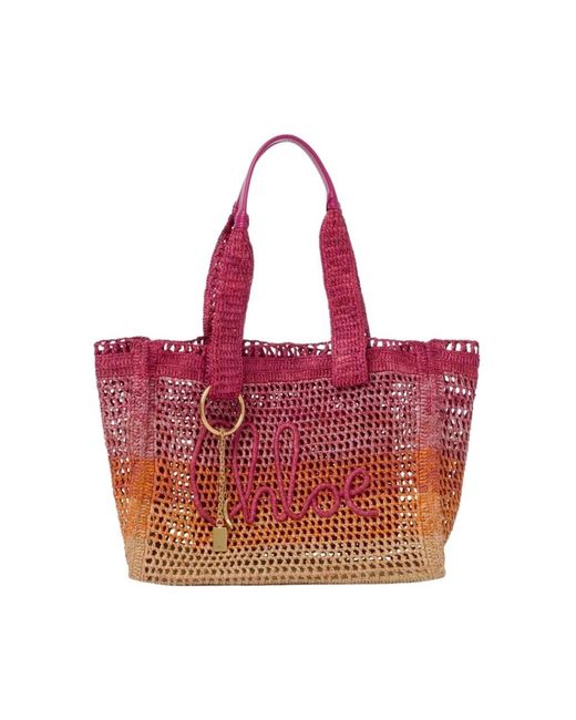 Chloé Red Shopping Bags