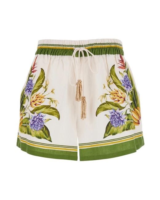 Farm Rio Green Short Shorts