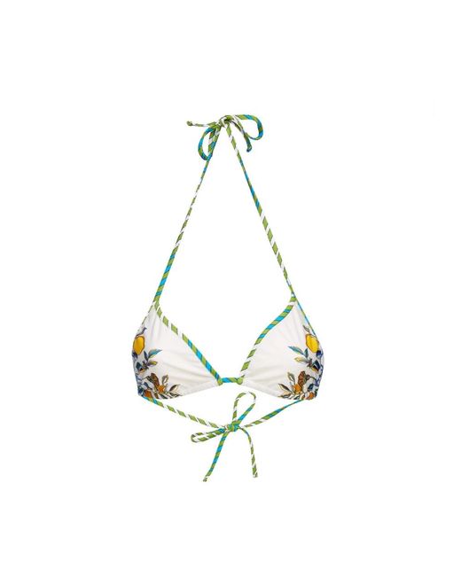 LaDoubleJ Badmode ,Wit ,Borboni Bikini Top in het Green